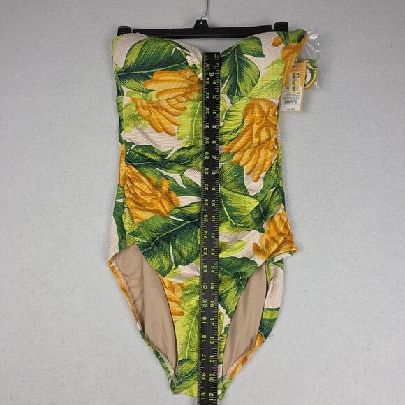 NWT Kona Sol Women's‎ One Piece Med. Tropical Green Orange Removable Straps - Picture 9 of 10